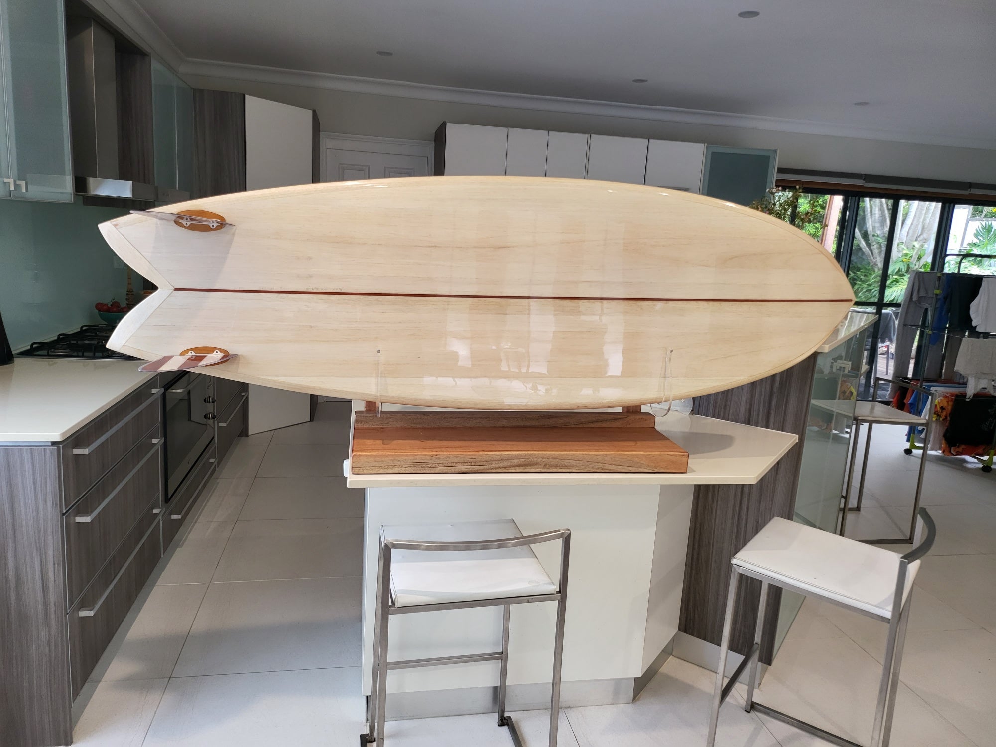 Hand made timber or wood surfboard racks and stands