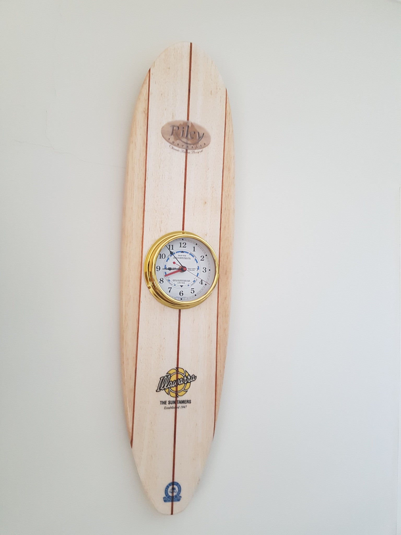 Tide and Time balsa surfboard clock