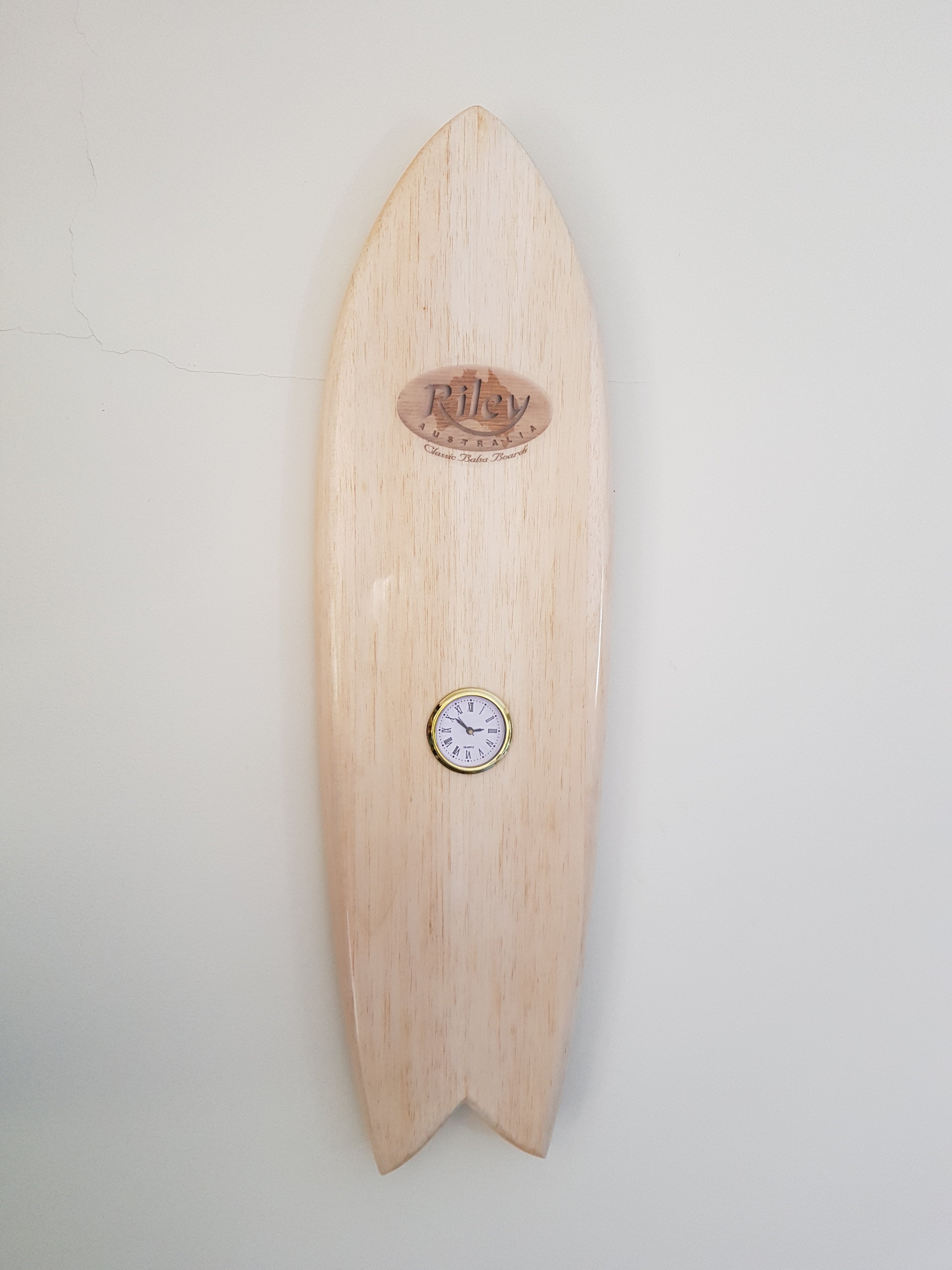 Tide and Time balsa surfboard clock