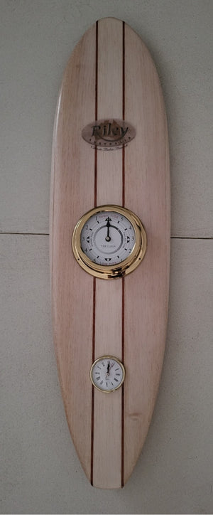 Tide and Time balsa surfboard clock