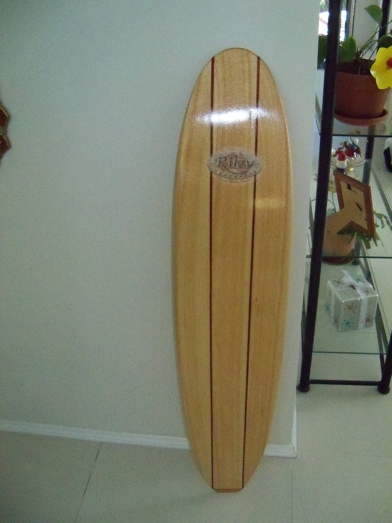 Tide and Time balsa surfboard clock