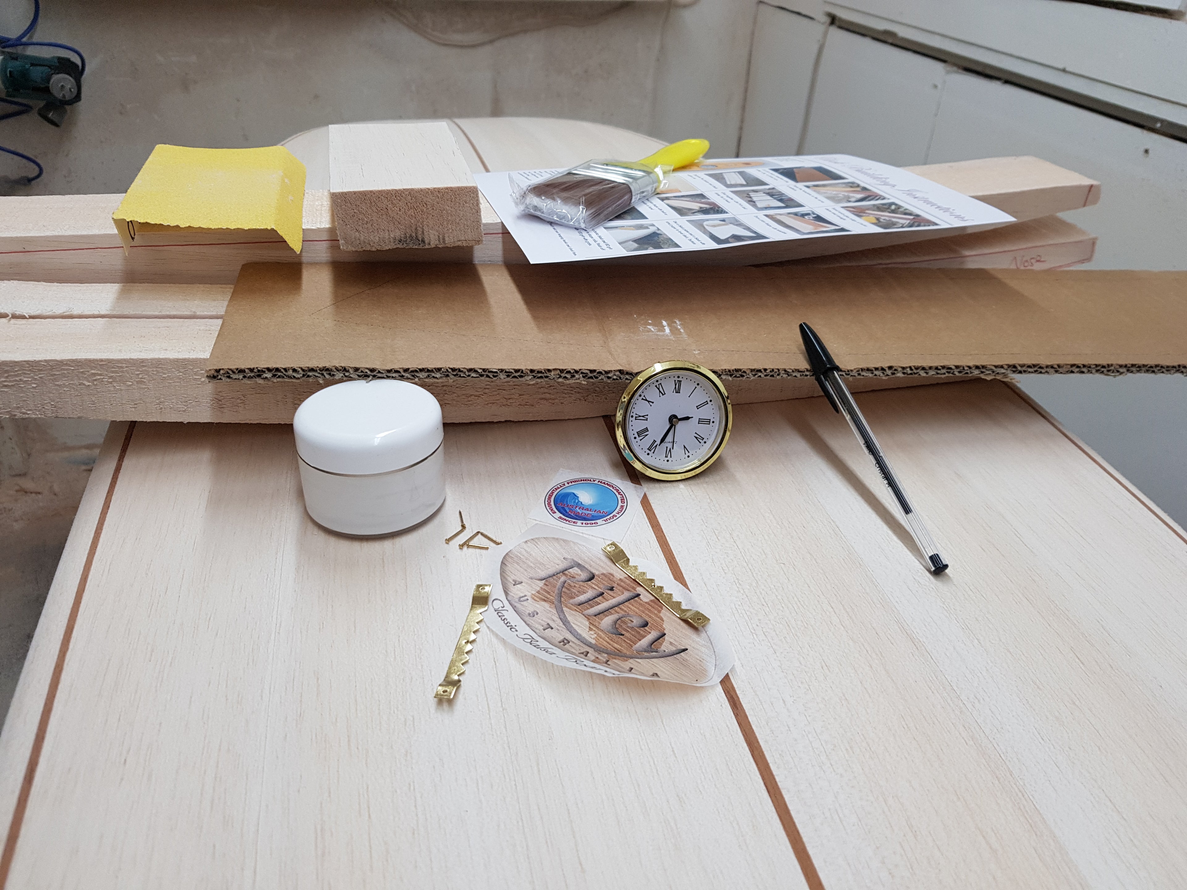 Tide and Time balsa surfboard clock