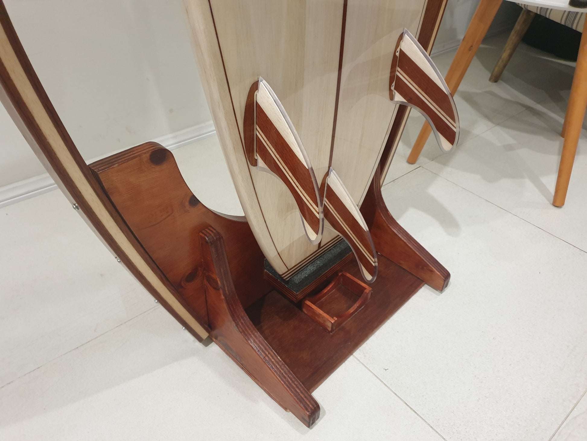 Hand made timber or wood surfboard racks and stands