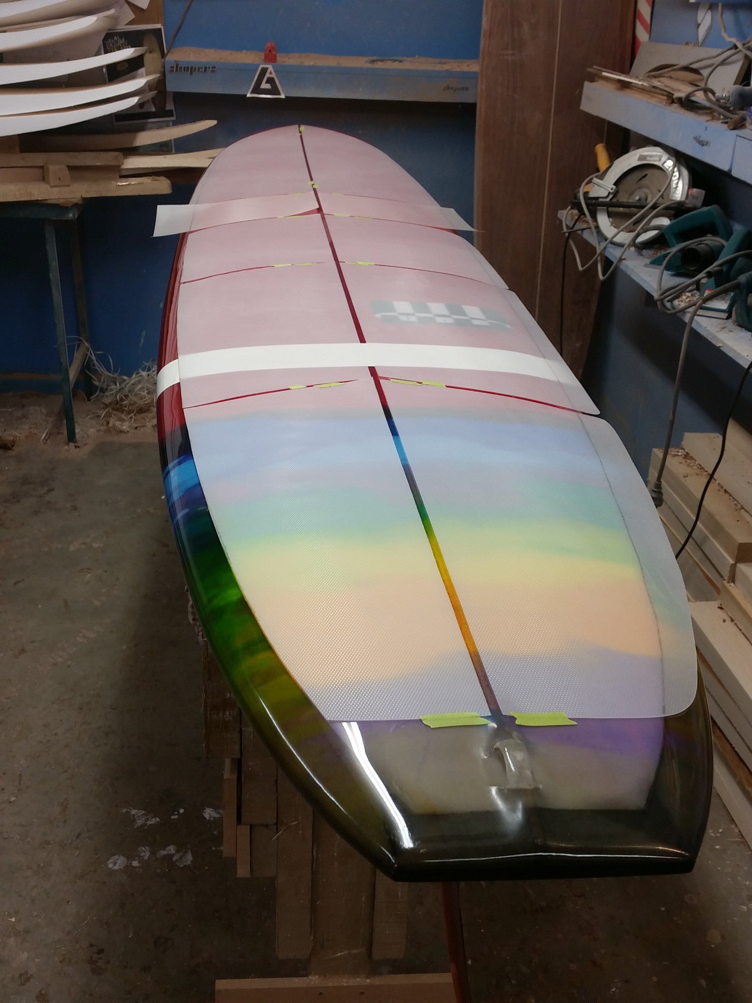 Versa Traction clear DECK grip tape for surfboards Riley Balsa Wood