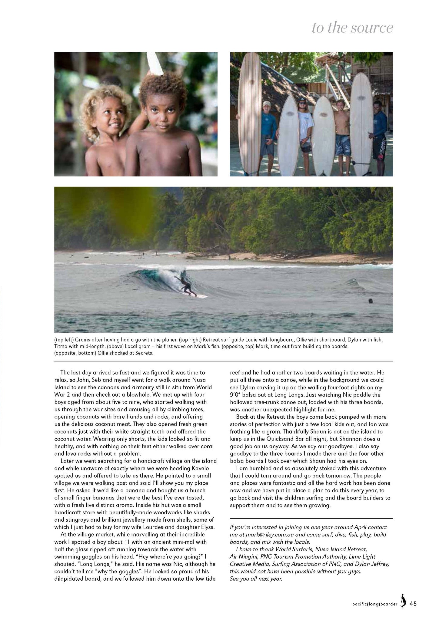 Travel to Papua New Guinea and build a balsa board