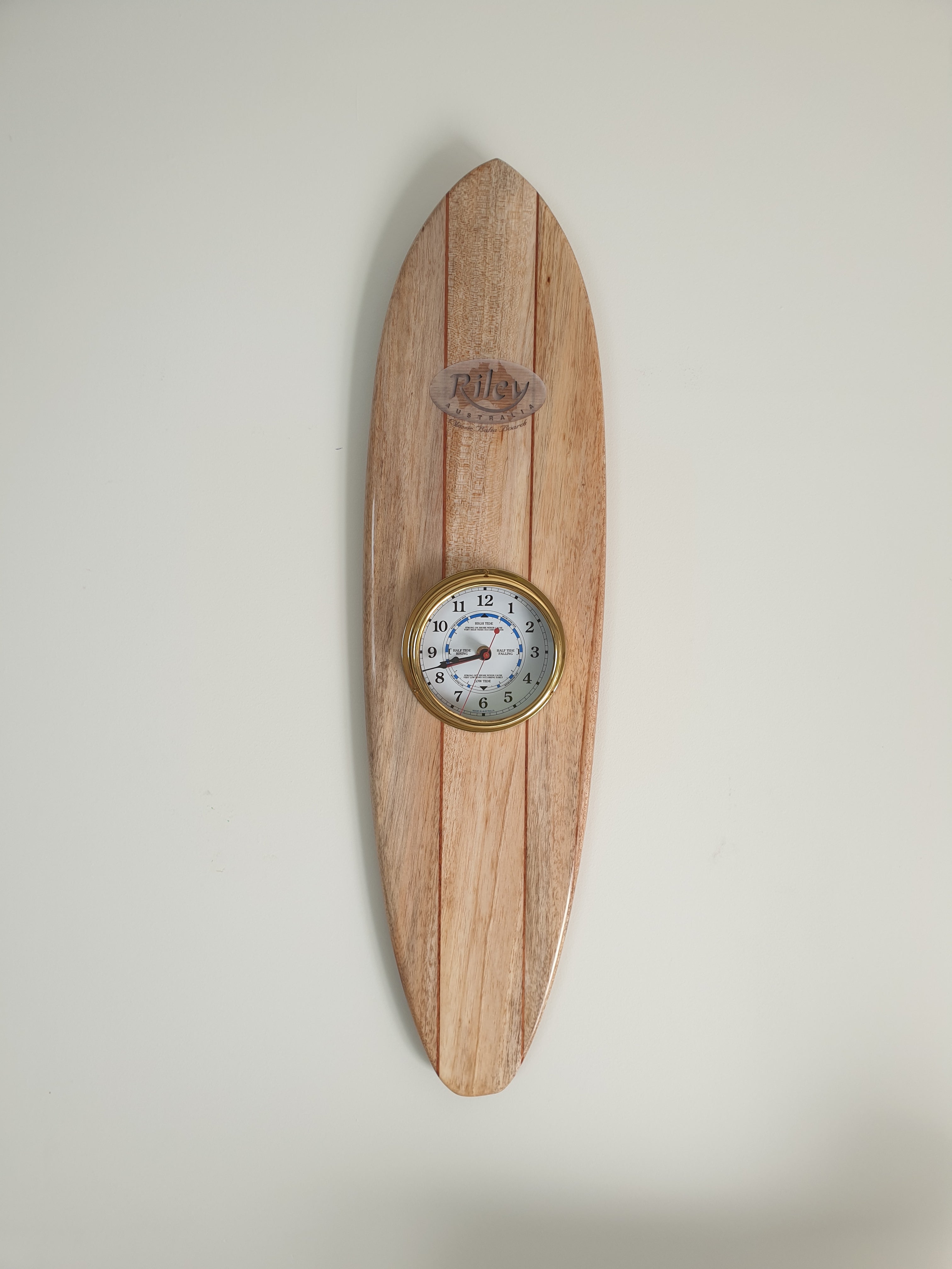 Tide and Time balsa surfboard clock