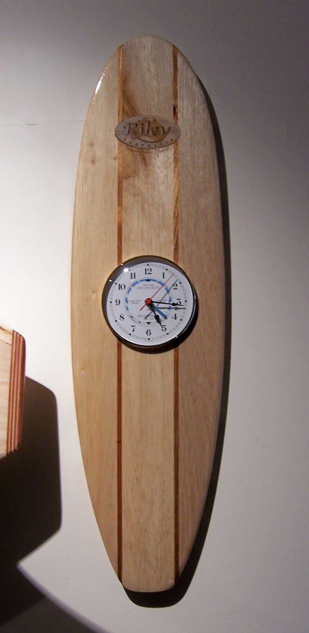 Tide and Time balsa surfboard clock