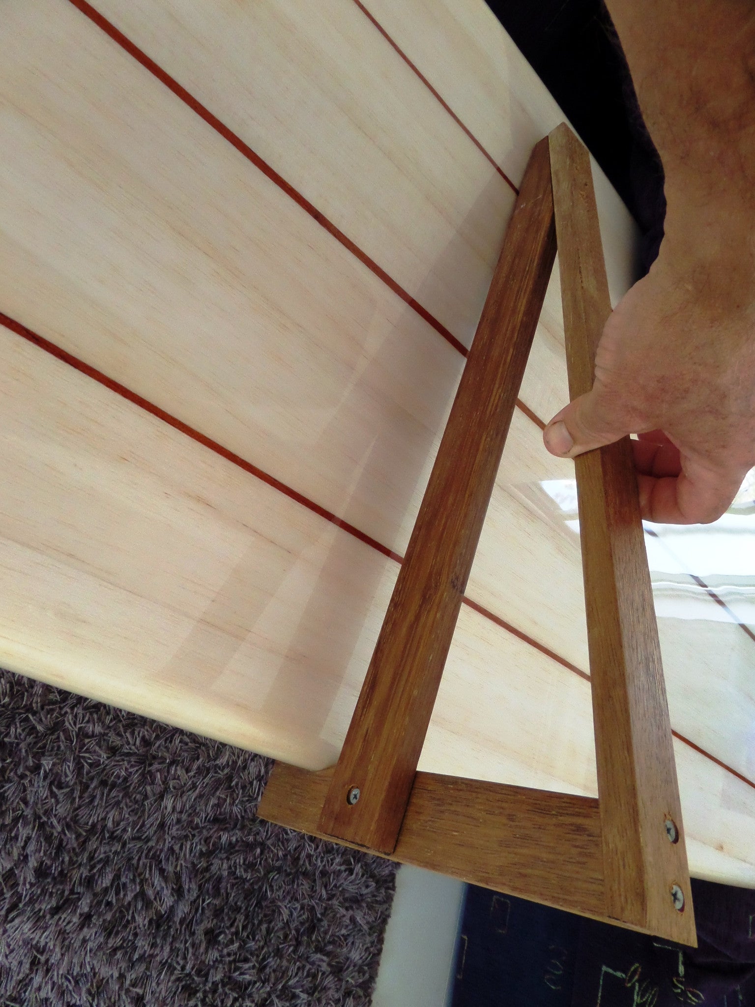 Hand made timber or wood surfboard racks and stands