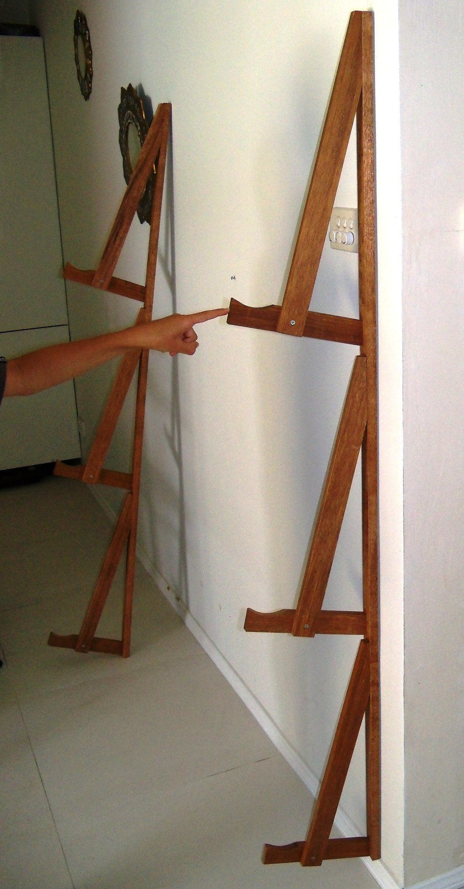 Hand made timber or wood surfboard racks and stands