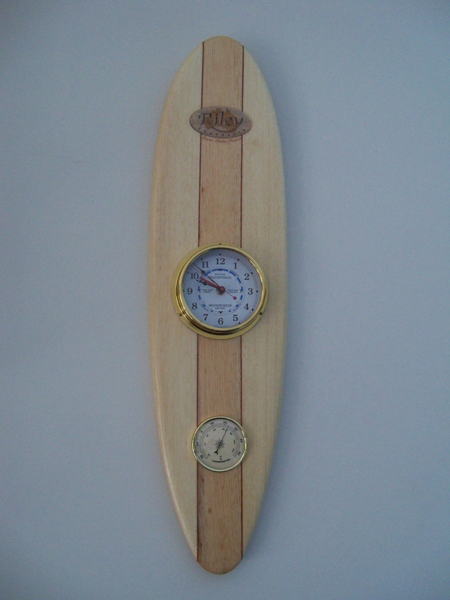 Tide and Time balsa surfboard clock